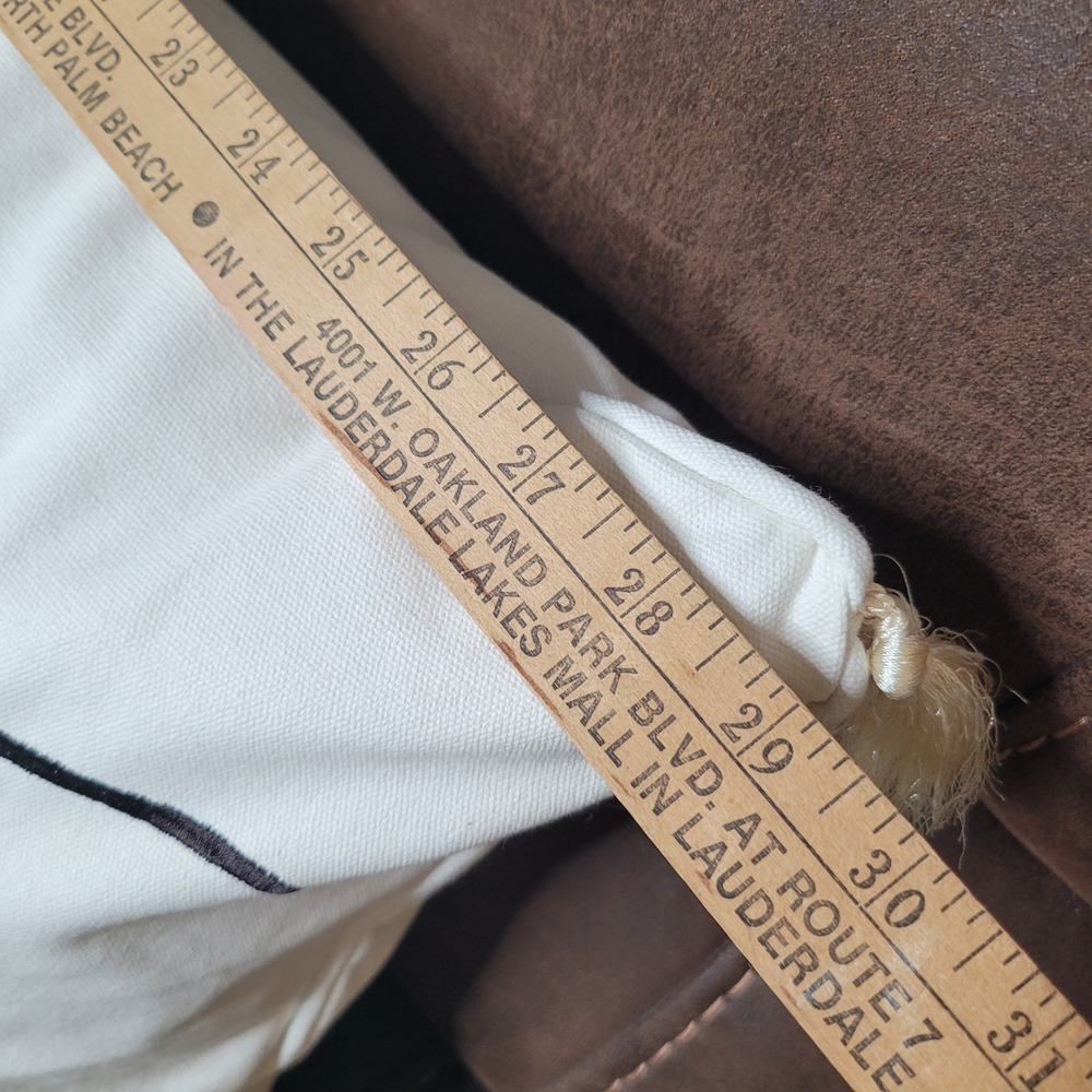 Lumbar Accent Pillow White Be Our Guest Embroidered Tassel Trim - Picture 5 of 8